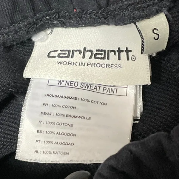 Carhartt Women's Black High Rise Logo Lounge Tapered Jogger Sweat Pants Size S - Image 4