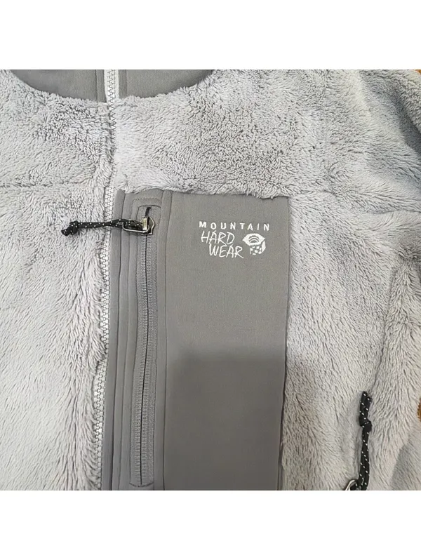 Women’s Small Mountain Hardwear Fleece Jacket Gray Monkey Polartec Full Zip - Image 3