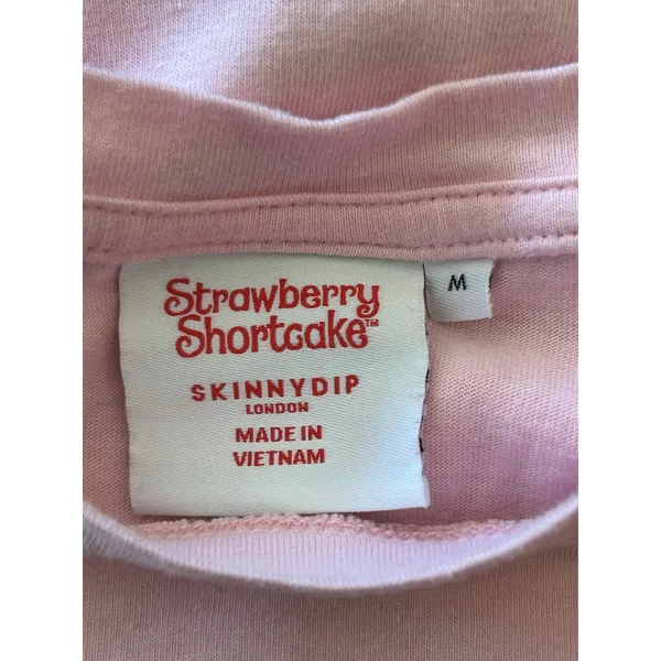 Strawberry shortcake pink cotton nightgown medium sleepwear lounge - Image 3