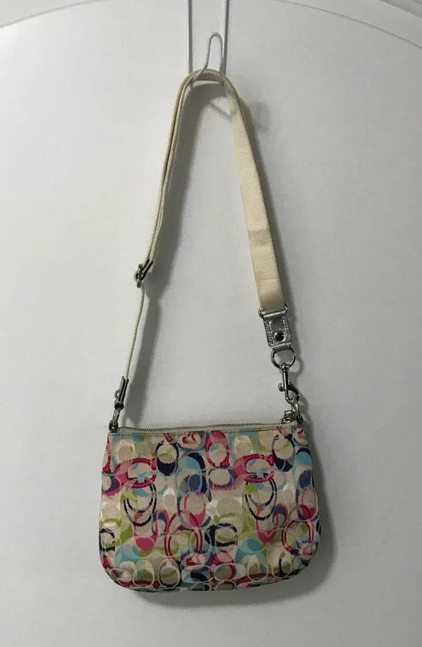 Coach Signature C Poppy Multi-Colored Swingpack Purse Crossbody Bag - Image 2