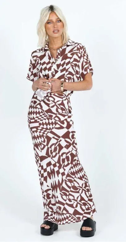 Princess polly BEKKA SET BROWN / WHITE - Image 3