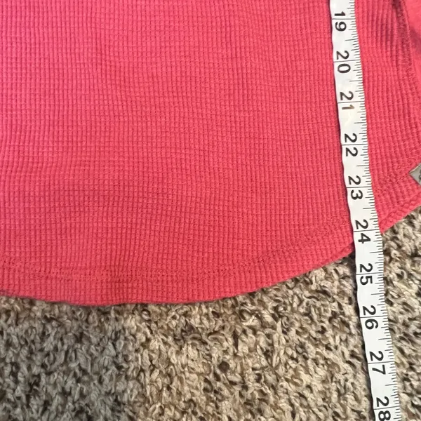 Eddie Bauer Red Waffle Knit V Neck Button Henley Long Sleeve‎ Top S Bella Swan - Image 6