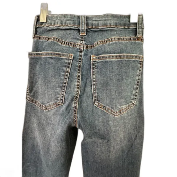 Celebrity Pink Dark Wash High Waisted Button Up Flare Jeans Women's Sz 1/25 - Image 3