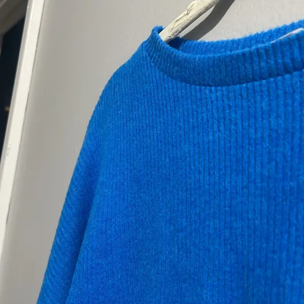 Zenana Cherilyn Ribbed Dolman Sleeve Top - Blue NEW - Image 2
