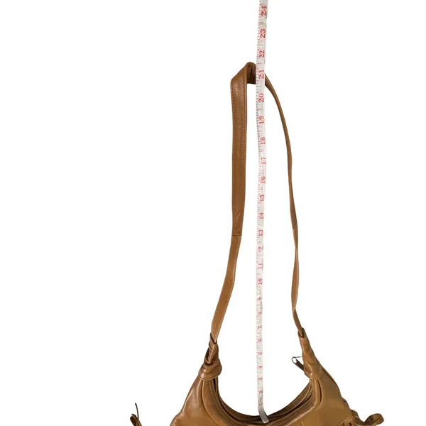 VTG Brown Genuine Leather Fringe Hobo Bag Boho Crossbody Made in Mexico Western - Image 8