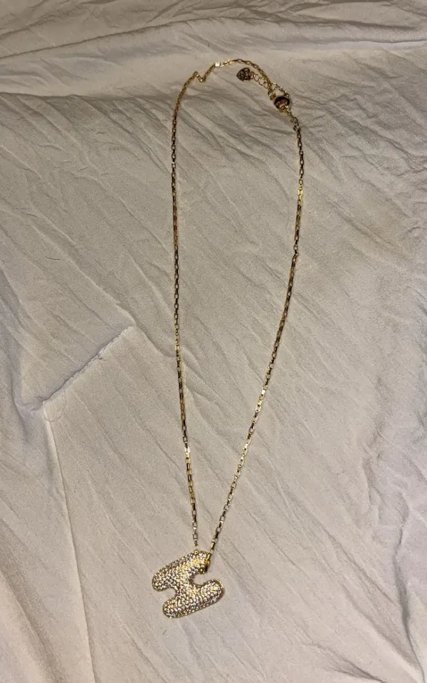 h initial necklace Gold - Image 3