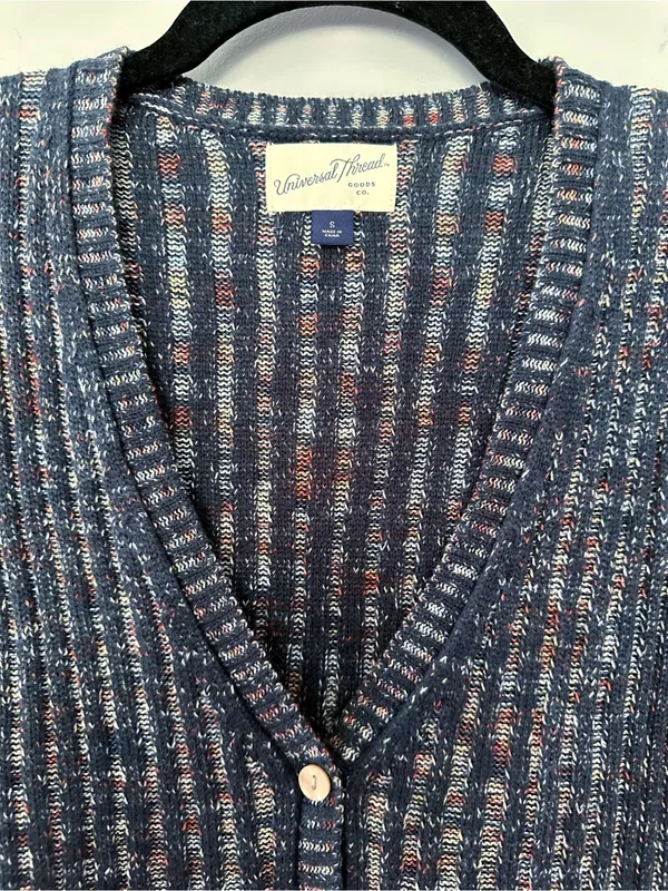 Universal Threads Multicolor Textured Knit Sweater Vest Button Front S - Image 4