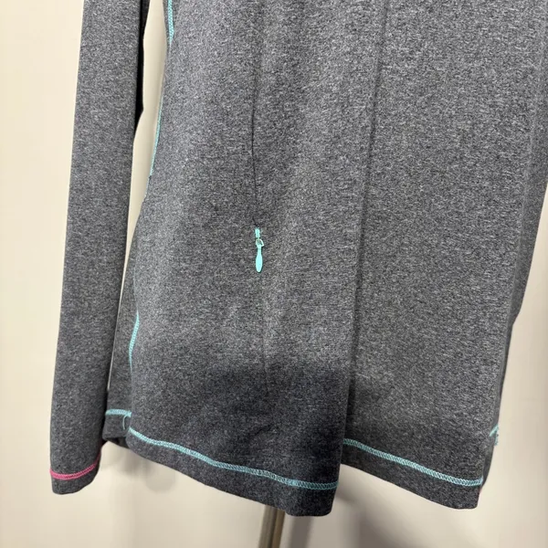 Fox Head Hoodie Top Womens Large Gray Long Sleeve Zip Pocket Graphic Lightweight - Image 5