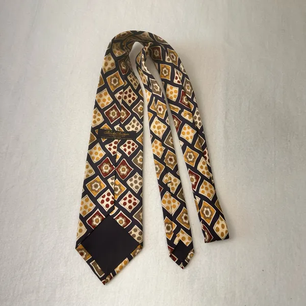 Brooks Brothers Silk Tie Men's Necktie Executive Collection Multicolor Geometric - Image 4