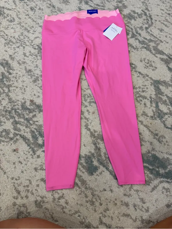 JoyLab XL Hot Pink High-Rise Double Scallop Waist Leggings NWT FLAW - Image 2
