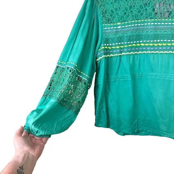 Anthropologie Blink London Sunshine Peasant Top Blouse Size Medium - Image 7