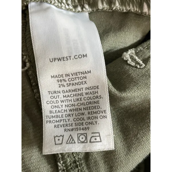 Upwest Women's Green Corduroy High Rise Wide Leg Baggy Trousers Pants Size S - Image 6