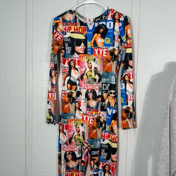 Vintage Harlem Bodycon Bodysuit Size Medium EUC - Image 3