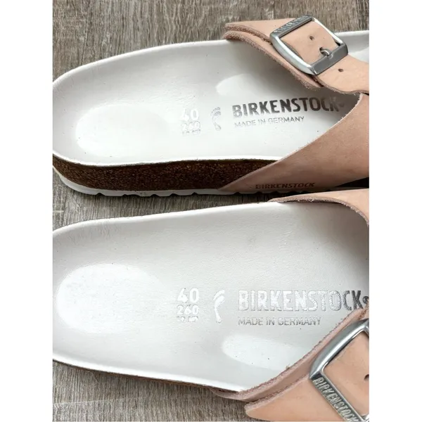 Birkenstock Siena Big Buckle Leather Nubuck Slides Sandals Light Pink Womens 40 - Image 12