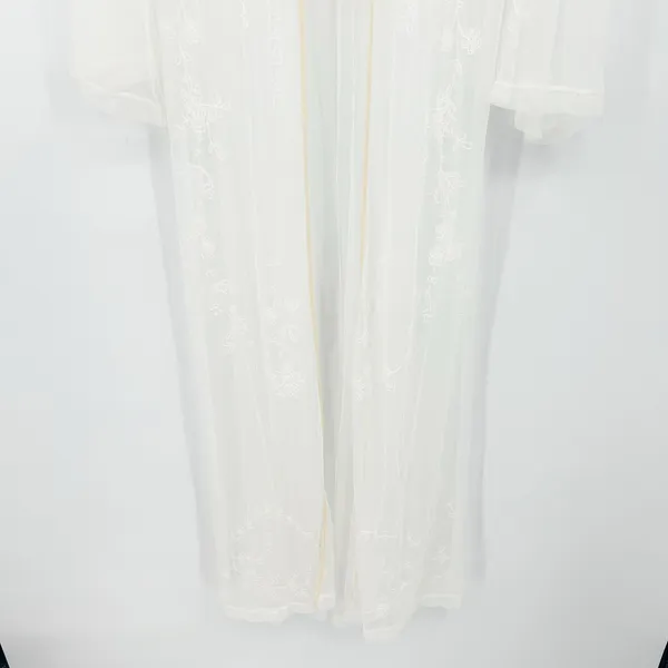 Victorias Secret‎ VS Ethereal Bridal Whimsical Lace Mesh Sheer Kimono Robe M/L - Image 7