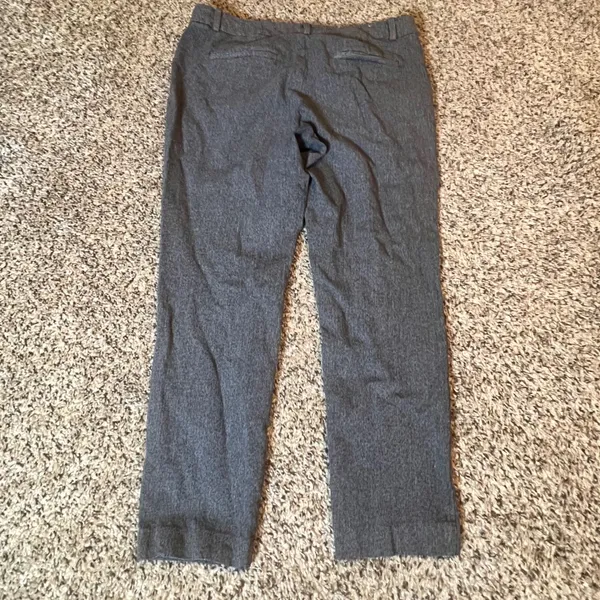 Loft Skinny Dress Pants Womens 10 Charcoal‎ Gray Textured Cotton Blend Workwear - Image 8