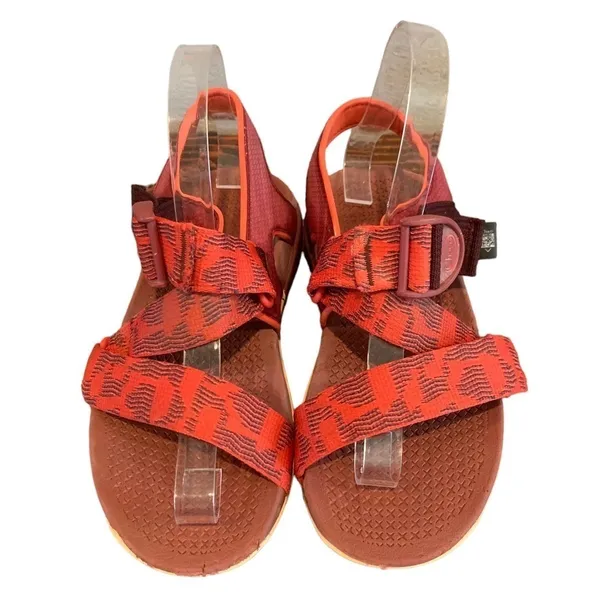 Chacos WOMEN’S Confluence red orange adjustable strap outdoor sandals - Image 4