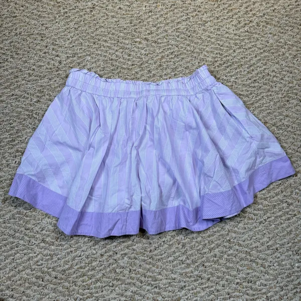 Aerie Purple Striped Button Front Paperbag Waist Comfy Mini Skort Womens Large - Image 2