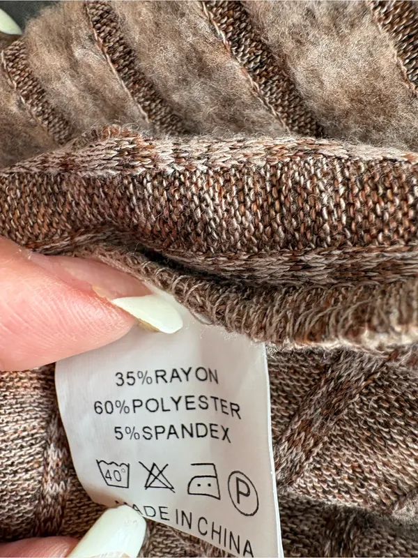 Cozy Ribbed Button-Side Women’s Top in Taupe - Image 7