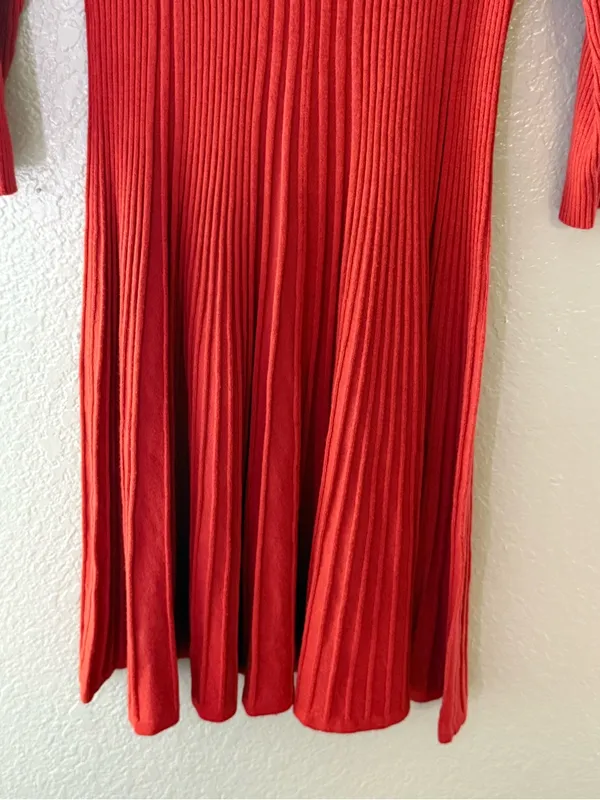 NEW Cato Juniors Large Red Ribbed Lace Up Fit & Flare Stretch Knit Dress - Image 10