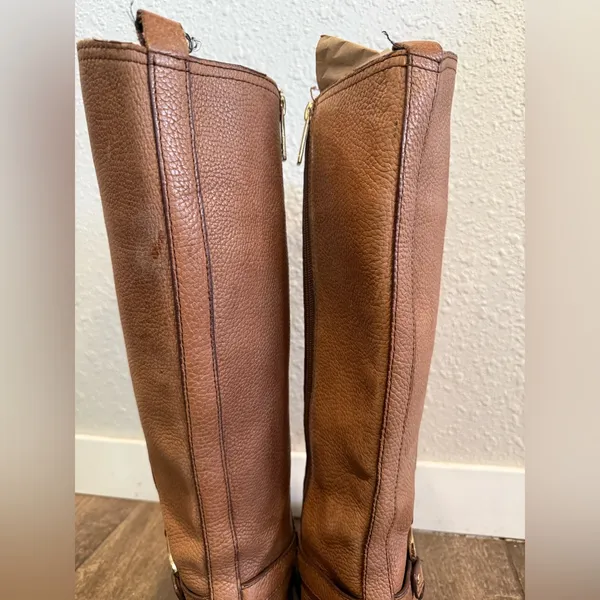Tory Burch‎ women’s Brown Leather Logo Knee Length Boots Size 9 - Image 12