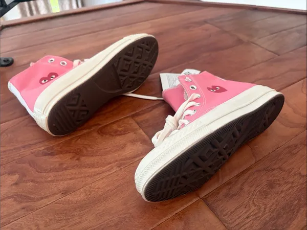 NWT Converse X Comme des Garcons 70 High-Top Sneakers Pink Size 7 - Image 13