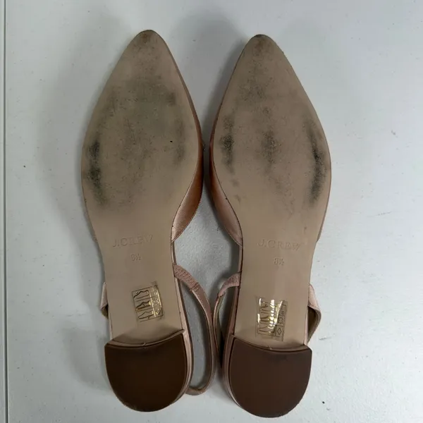 J.Crew 8.5 Blossom Slingback Flats Satin Rose Gold Crystal Embellished Shoes - Image 11