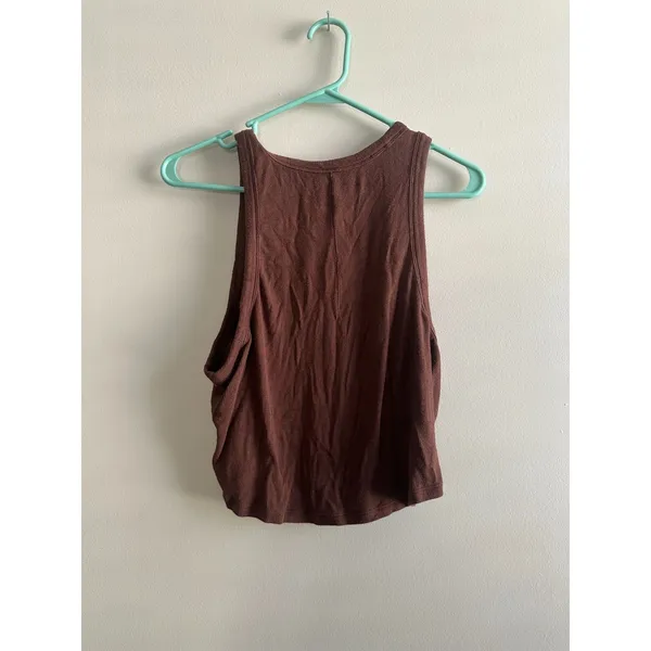 Lululemon Hold Tight Tank Top Java Brown Size 14 Ribbed Cropped - Java - Image 4