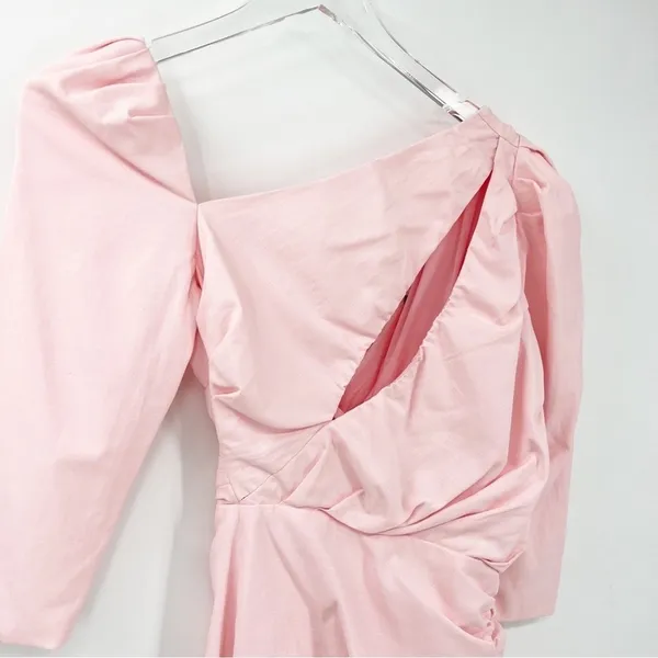 Atoir Perfect Places Cut‎ Out Asymmetrical Neck Mini Dress 2 Pink Coquette - Image 5