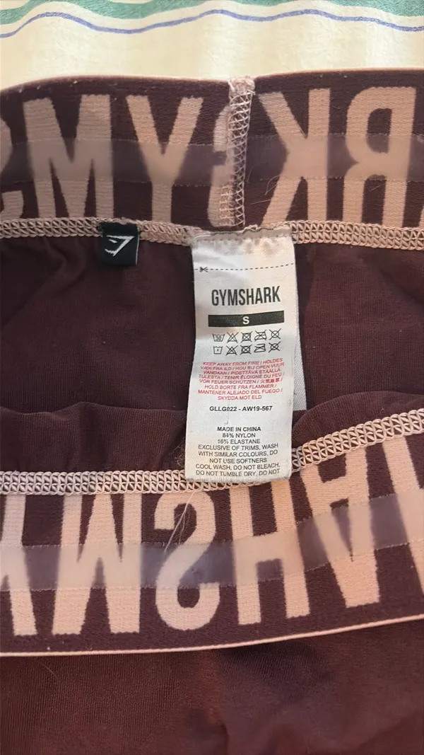 Cropped plum gym shark leggings grip waist band - Image 2