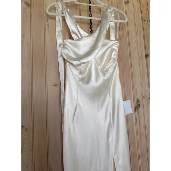 Lulus Start of Forever Ivory Halter Mermaid Maxi Dress Wedding Elegant Medium - Image 6