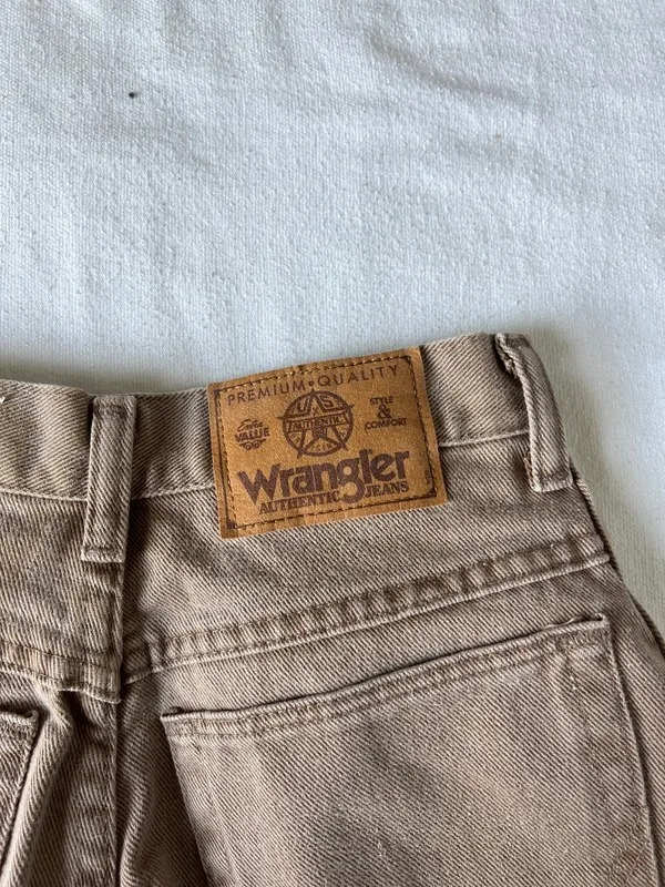 Misses Wrangler High Waisted Brown Denim Pants - Size 6 - Image 5