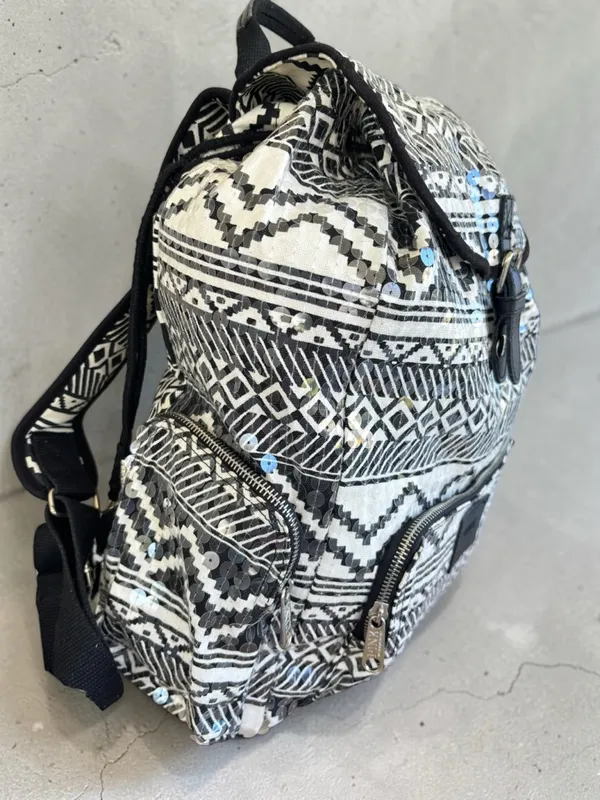 Victoria's Secret PINK Bling Sequin Aztec Backpack in black and white - Image 6