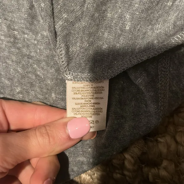 Free People We The Free Bull Skull Embroidered Raglan Long Knit Sleeve Gray Top Size Medium - Image 7