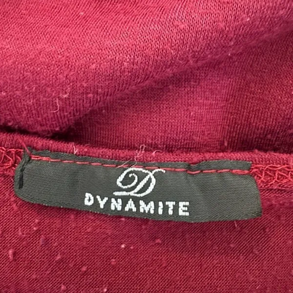 Dynamite Burgundy Short Sleeve Crop Top - Size S - Image 4