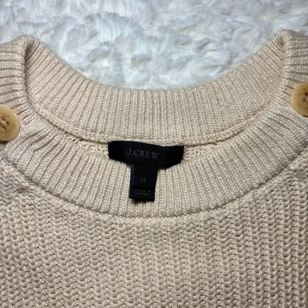 J. Crew Cream Button-Accent Sweater - Image 2