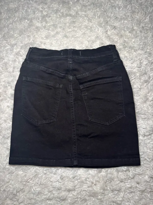 Free People Black Denim Skirt Mini - Image 5