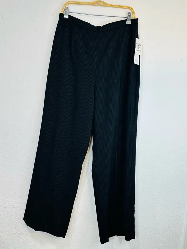 Maggy London Black Pinstripe Wide-Leg Pants - Image 5