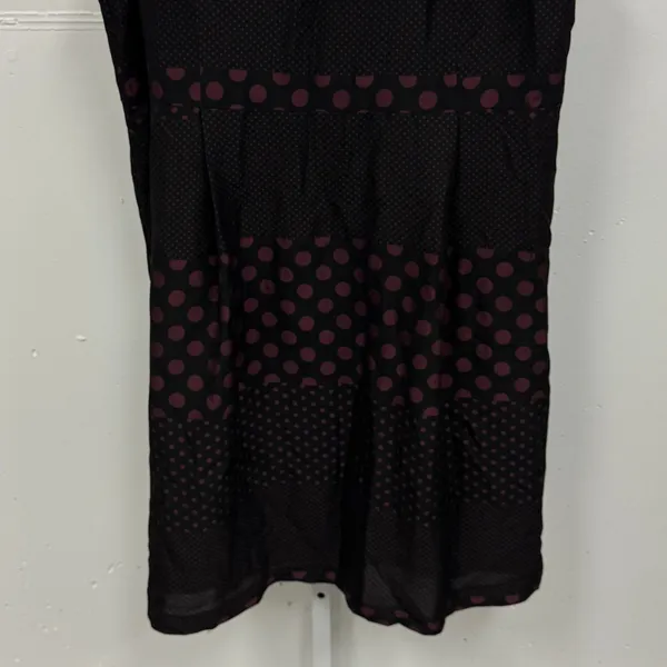 Who What Wear Dark Polka Dot Sleeveless Midi‎ Dress XXL Smocked Whimsical Retro - Image 5