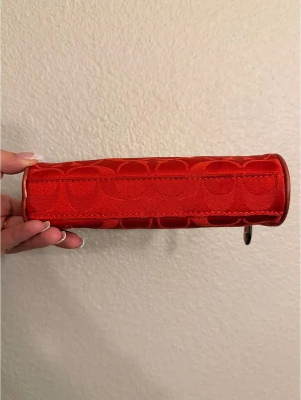 Reddish Orange Estée Lauder X Coach Makeup Bag 2010 - Image 3