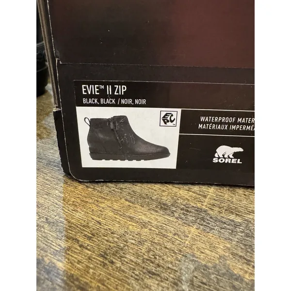 SOREL Evie II Zip Waterproof Bootie Black Size 7 - Image 8