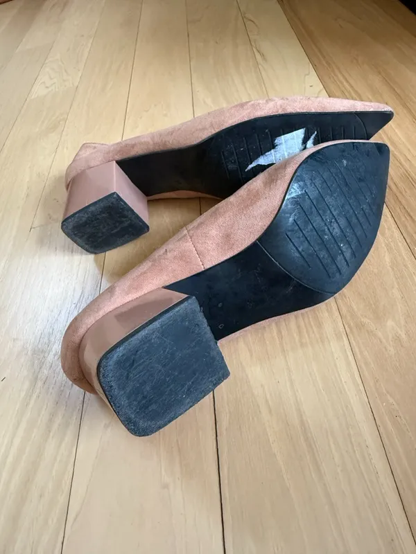 Zara Pink Suede Heels  - Image 5