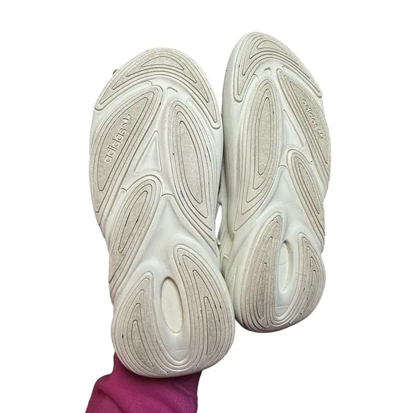 Adidas Ozelia Off White Sneakers Burgundy Tortoise Shell Details Womens‎ 8 90s - Image 3