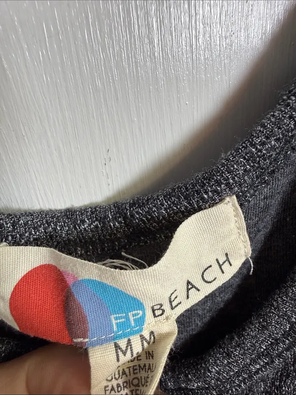 Free People Beach Bicoastal Gray Sleeveless Drawstring Jumpsuit W2528 Sz M - Image 6