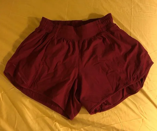 Lululemon Deep Rouge Red Athletic Mesh Short Hotty Hot Shorts 4” - Image 3