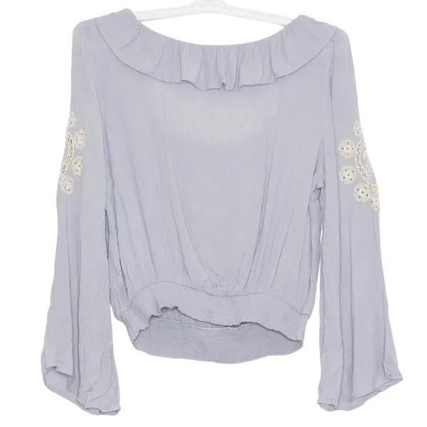 American Eagle Top Gauze Embroidered Cottage Boho Prairie Peasant Fairy Large - Image 2