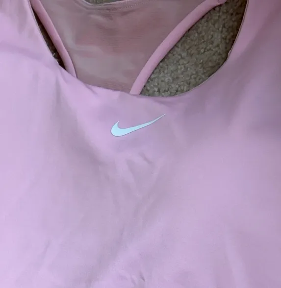 Nike Light Pink racer back athletic tank top with built in bra and pads - Image 5