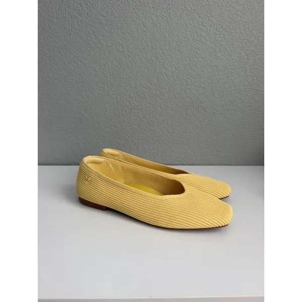 VIVAIA Margot 2.0 Women's US 8 EU 39 Yellow Knit Square Toe Ballet Flats - Image 3