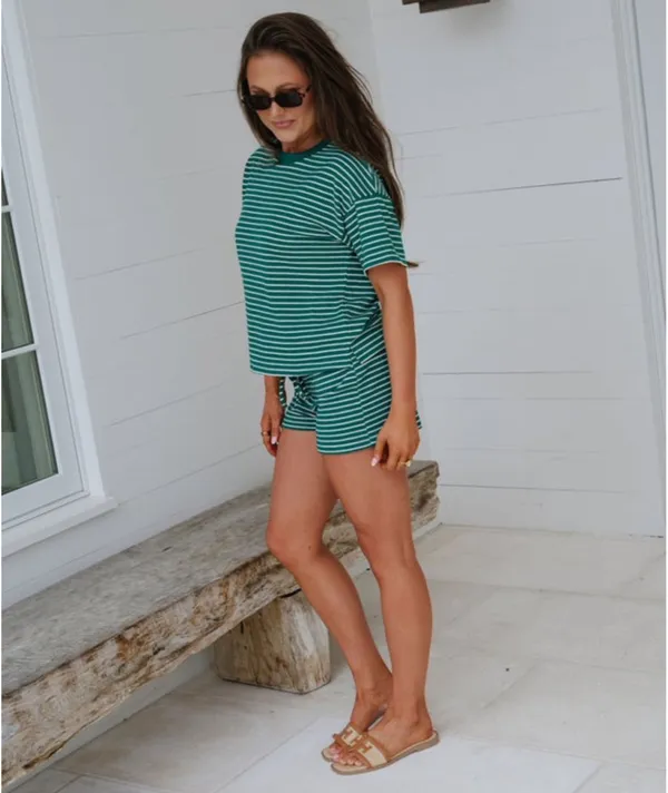These Three Boutique Set Two-Piece Striped green  - Image 2