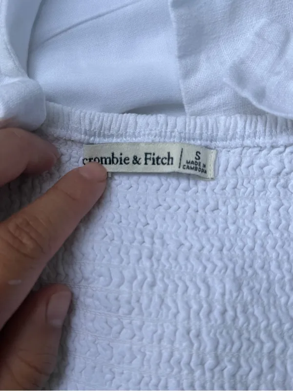 Abercrombie & Fitch White Knot-Front Cropped Camisole - Image 7